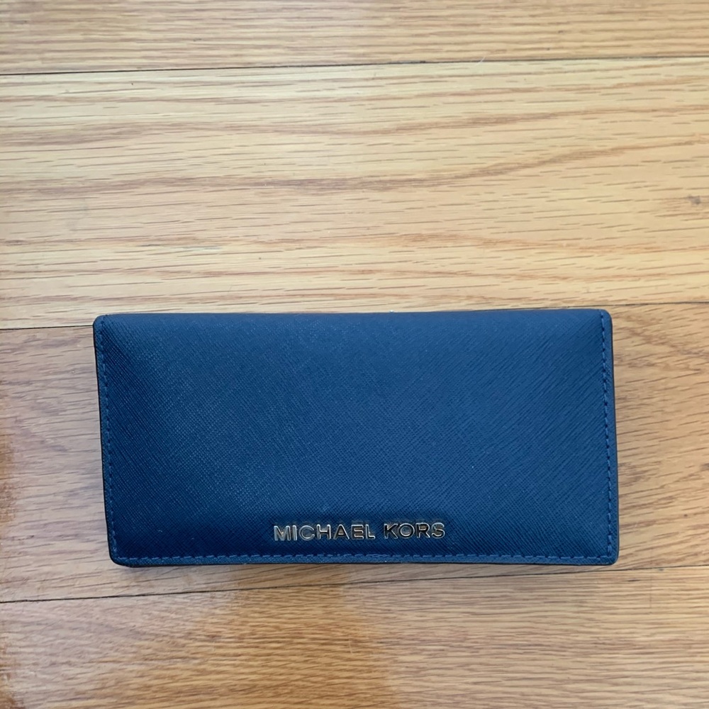 Mickael Kors Jet Set Large Blue Wallet